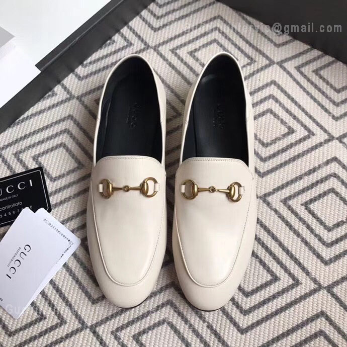 Gucci Leather Horsebit Loafer White
